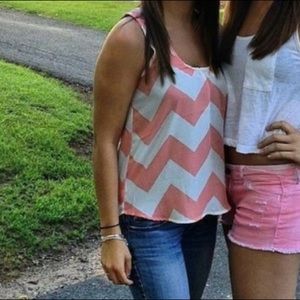 Pink chevron like top